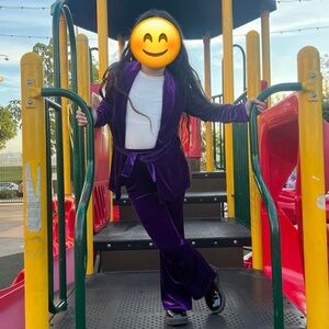 Women's Purple Velvet Jumpsuit